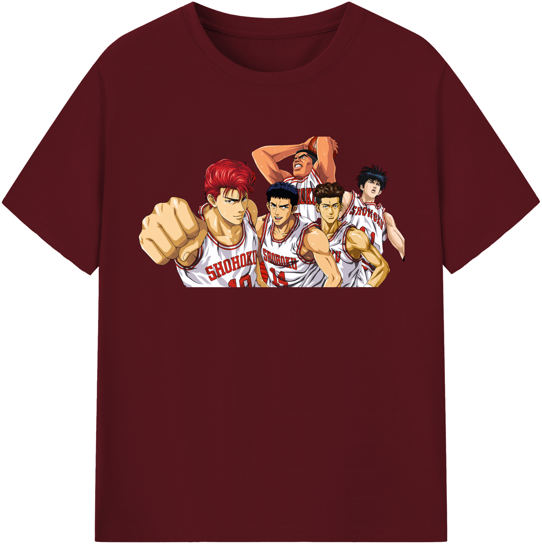 SLAM DUNK／スラムダンク 綿100％半袖Tシャツ（フロントプリント）